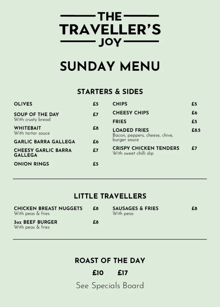 Sunday Menu